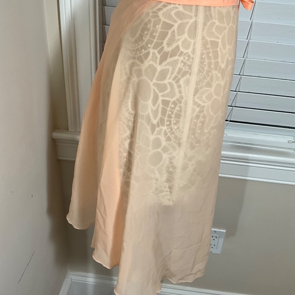 Peach color low to high wrap  ballet skirt - Picture 3 of 4